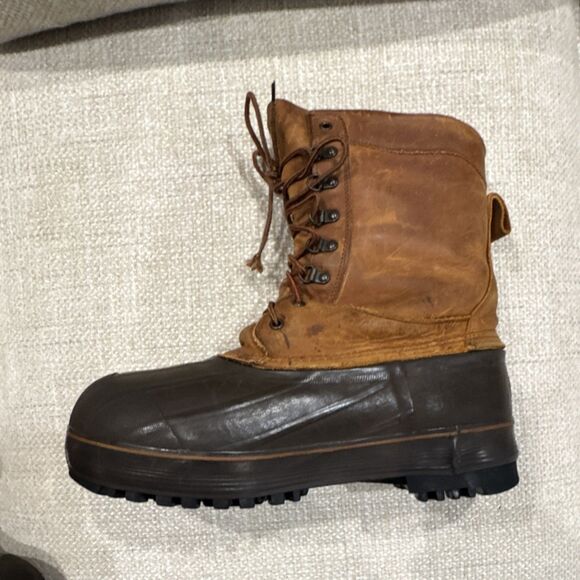 LaCrosse Men’s US 9 Brown/Black Leather Rubber Mid-Calf Snow Boots Pac boot main image 8